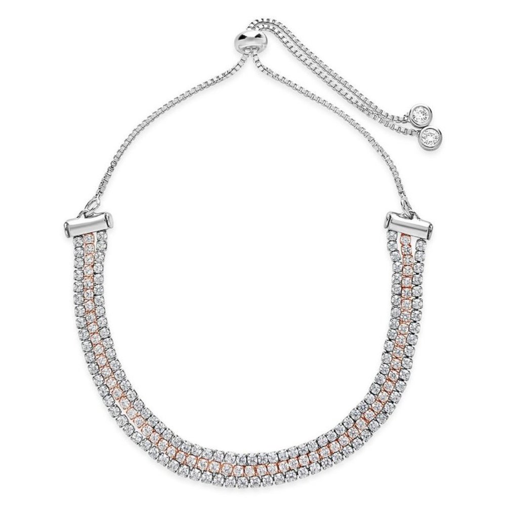 STERLING FOREVER CZ Triple Slider Bracelet 💕 💎
